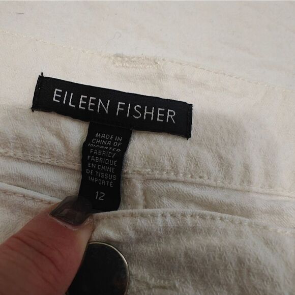 Eileen Fisher Cream Ankle & Cropped Jeans Pants Sz 12 - Picture 8 of 9